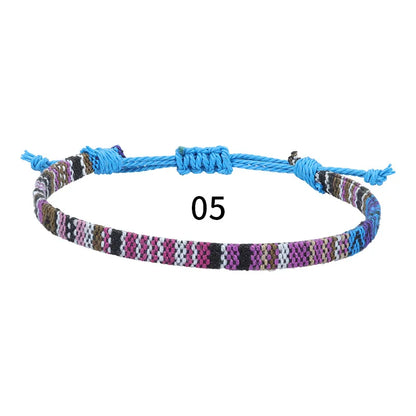 Anklets For Women Woven Fabric Foot Leg Bracelet Men Handmade Rope Braid Knot Beach Barefoot Weave Ethnic Boho Adjustable Cha