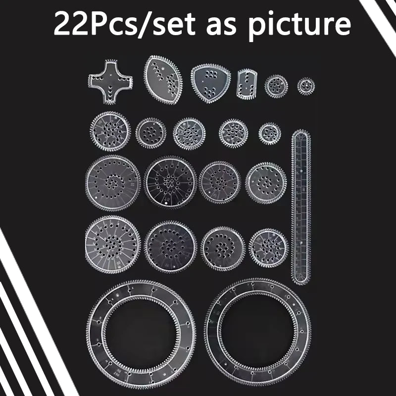 Creative Gears Geometry Spirograph Drawing Stencils Set Painting Template Art Crafts Kids Educational Toy Variety of Flowers 
