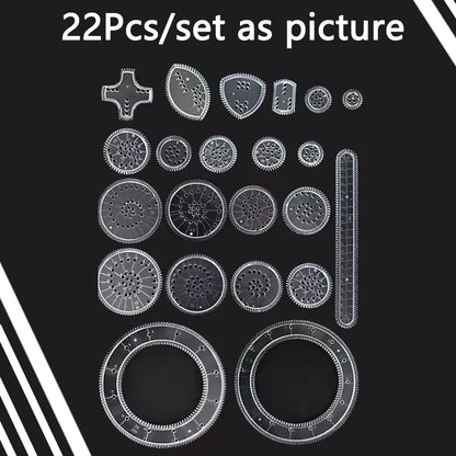 Creative Gears Geometry Spirograph Drawing Stencils Set Painting Template Art Crafts Kids Educational Toy Variety of Flowers 
