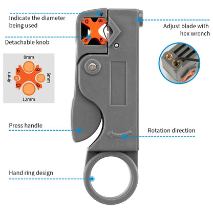 Stripping Pliers Decrustation Wire Cable Tools Stripper Stainless Steel Hexagon Wrench Accessory Insulated Electrical Straigh
