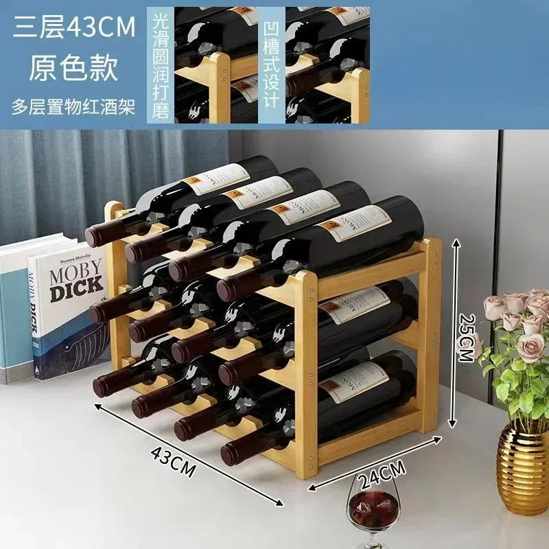 Red WineRack Decoration Household Grid Wine Display Rack Table Creative WineBottle rack Simple wine Cabinet Assemble StorageR