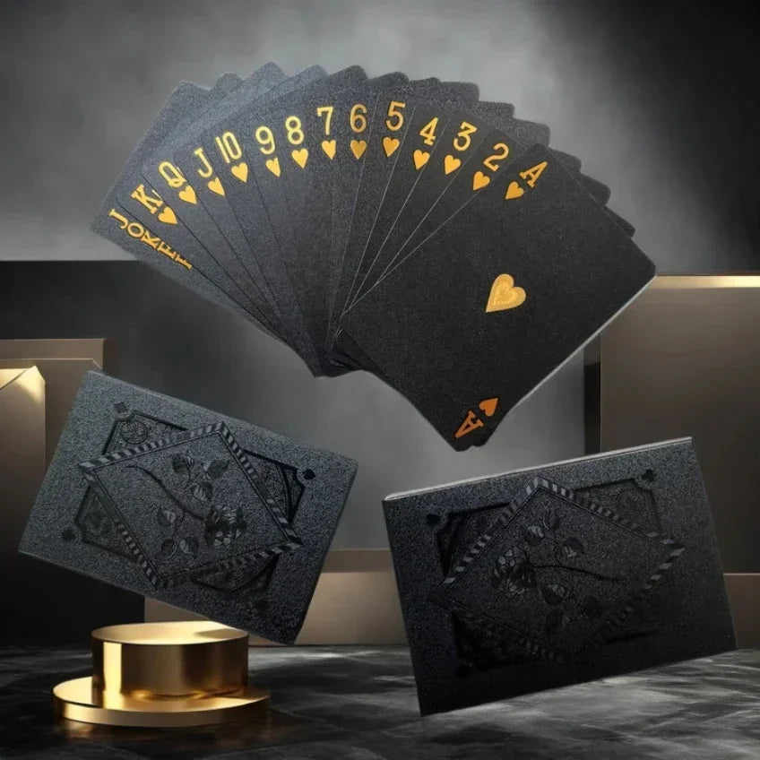 1PcsColor Black Gold Playing Card Game Card Group Waterproof Poker Suit Magic Dmagic Package Board Game Collection Entertainm