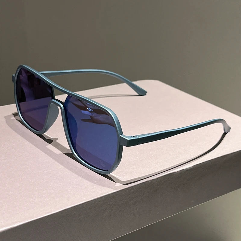 KAMMPT Irregular Rim Sunglasses Men 2025 New Fashion Vintage Double Bridge Shades Women Trendy Brand Design Mirror Sun Glasse
