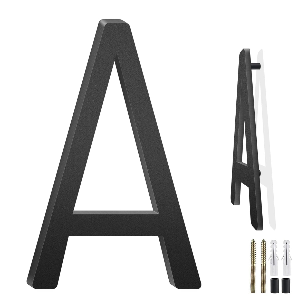 3-10 Inch Floating Aluminum House Address Numbers Letters, Modern Metal House Numbers for Outside, Black Metal Door Address L