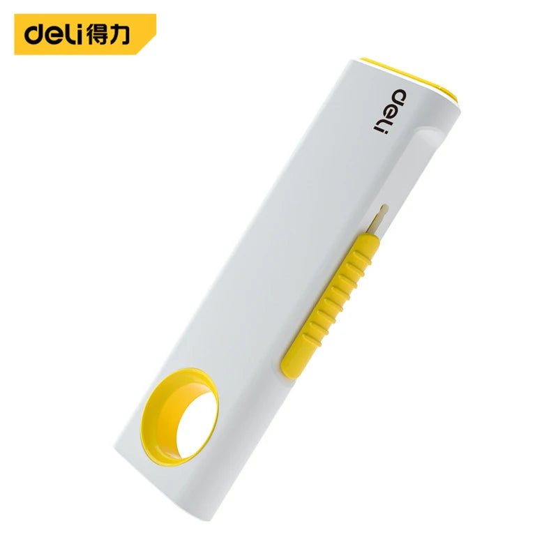 Deli Mini Retractable Utility Knife,Pocket Size SK5 High Carbon Steel Blade Carton Carboard Box Opener Tool Perfect for DIY,W