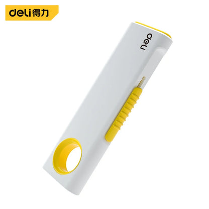 Deli Mini Retractable Utility Knife,Pocket Size SK5 High Carbon Steel Blade Carton Carboard Box Opener Tool Perfect for DIY,W