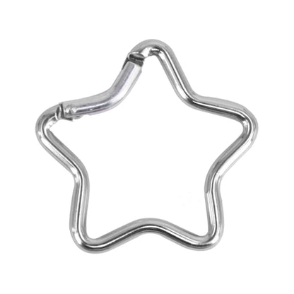 Aluminum Alloy Outdoor Star Shaped Spring Locking Carabiner Clip Keychains for Backpack Camping Hiking Traveling - Silver A