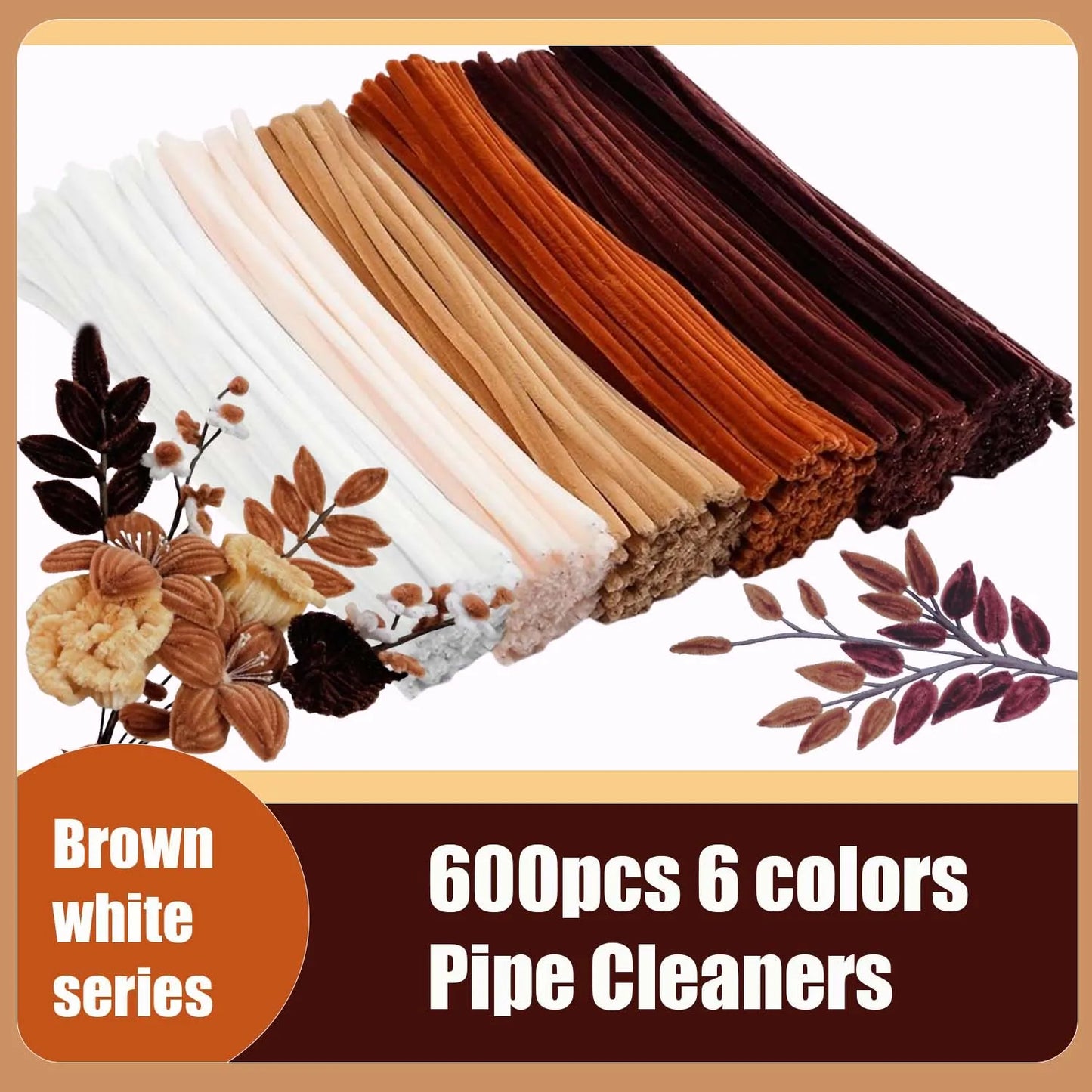 600pcs Multi-Colored, Flower Making Kit, Arts and Craft Supplies, Pipe Cleaners Kit, Pipe Cleaner for Flower, Craft Supplies 