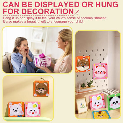 First Sewing Kit for Beginner Kids Arts Crafts DIY Embroidery Projects Animal Dolls Set Gift for Girls Boys Learn to Sew Felt