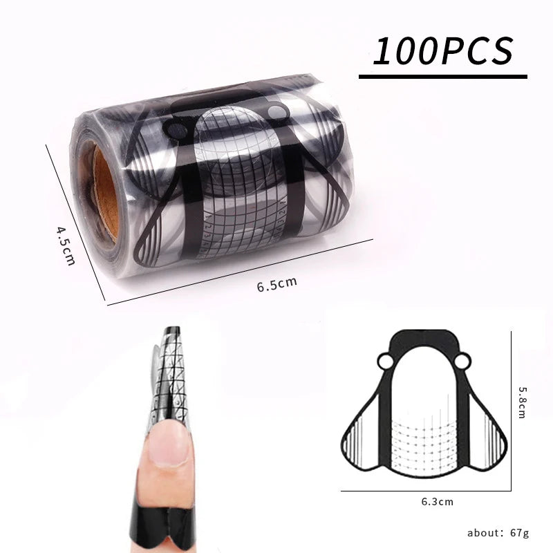 Forms for Extension Nail Molds Gel Paper for Nails Extension Templates Sculptural Shape Forms for Nails Bottom Polygel Sticke