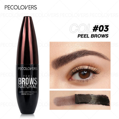 1Pc Pecolover Tattoo Eyebrow Gel, Waterproof, Semi-Permanent, Long-Lasting, Black Brown, Sweatproof, Film Forming, Tearing Of