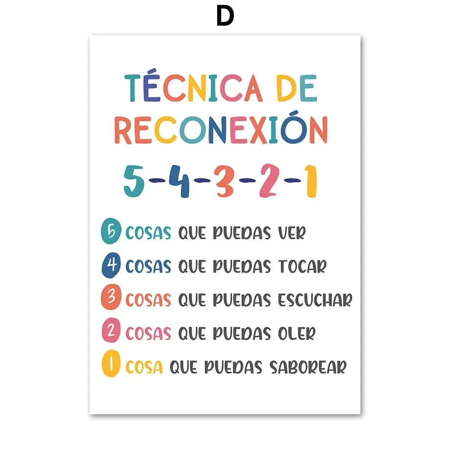 Modern Spanish Calm Corner Canvas Prints Aesthetic Inspirational Education Classroom Wall Art Poster for Home & School Decor 