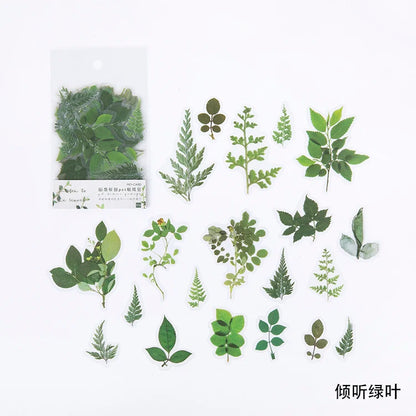 40pcs/bag Vintage Ginkgo leaves flowers PET sticker package DIY diary decoration sticker album scrapbooking