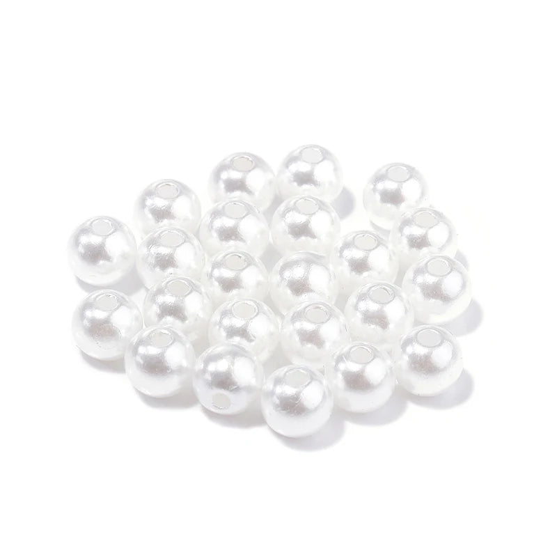 50-1000pcs/Lot Round ABS Imitation Pearl Beads Loose Beads Plastic Acrylic Spacer Bead For Jewelry Making Diy Bracelet Neckla
