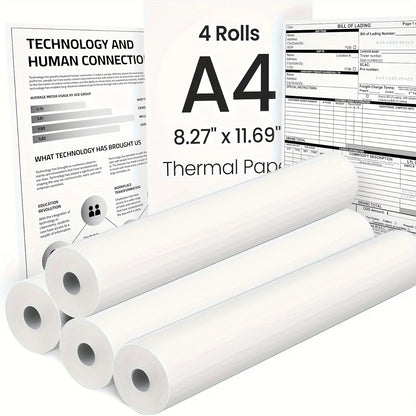 A4 Thermal Paper 21x29.7cm Quick-Dry Glossy & Clear Print Portable Printer Durable Quality Portable Printing Paper Thermal Pa