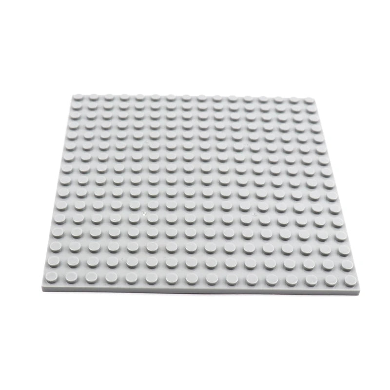 1 Piece 16x16 Double-sided Base Plates MOC Building Blocks Educational Baseplate Compatible with Lego - Item A Light Grey