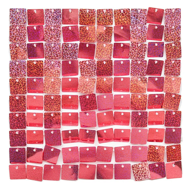 6-30Pcs Colorful Glitter Sequins Background Wall Panels Light Gold Square Shiny Panels Wedding Birthday Christmas Party Backd