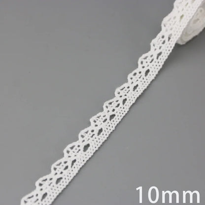 Lace Ribbon Trim, White Beige Cotton Embroidered Ribbon, 5 Meter Sewing Fabric, DIY Craft Materials, Elegant Lace for Gift Wr