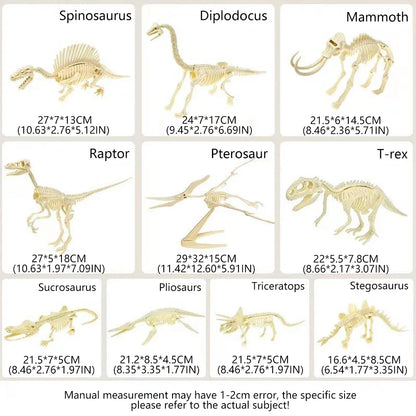 Simulation Dinosaur Fossil Plastic Skeleton Model Children's DIY Handmade Dinosaur Skeleton Assembly Kit Tyrannosaurus Rex Mo