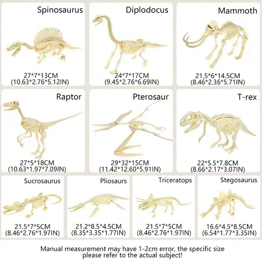 Simulation Dinosaur Fossil Plastic Skeleton Model Children's DIY Handmade Dinosaur Skeleton Assembly Kit Tyrannosaurus Rex Mo