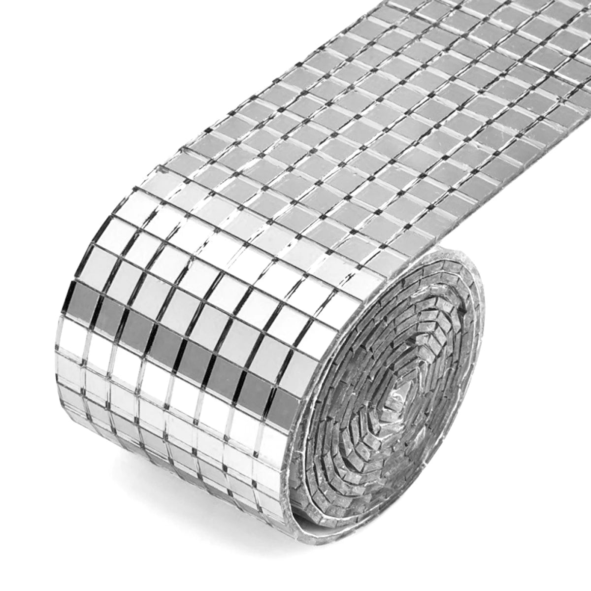 Leeseph Self Adhesive Mosaic Tiles, 5x5mm Disco Tiles, Square Mirror Mosaic Tiles for Interior Decoration, DIY Art Collage
