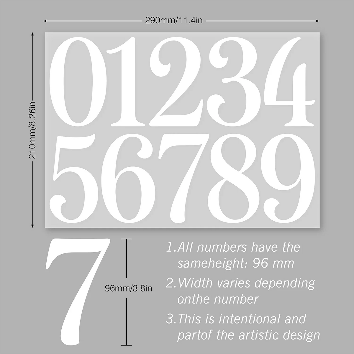 2 Sheets, 20pcs Mailbox Numbers Stickers Waterproof Outdoor Address Numbers for House Door Fence Curbside Street Address Self