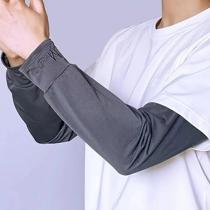 Cooling Arm Sleeves Breathable Sun Protection Ice Slik Sleeves Summer Outdoor Sports Driving Cycling Sleeves Men Loose Arm - 