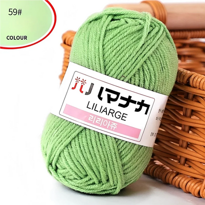 DIY Baby Milk Sweet Soft Cotton Knitting Wool Yarn Thick Fiber Velvet Yarn Hand Knitting Wool Crochet Yarn for DIY Sweater - 