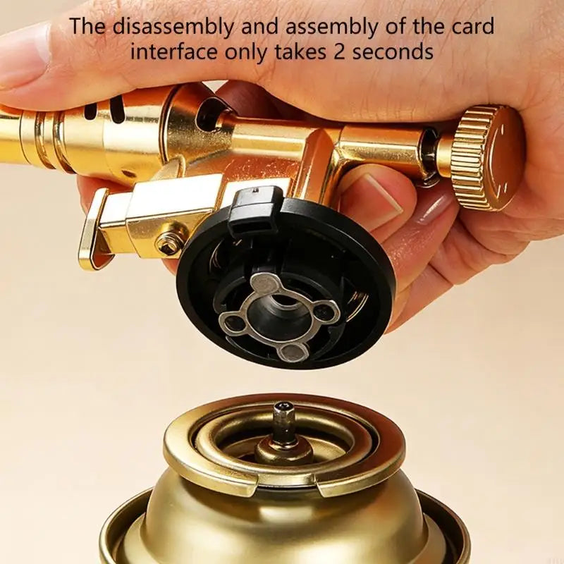 Portable Gold Copper Gas Welding Torch High Temperature Flame for BBQ Cooking Brazing