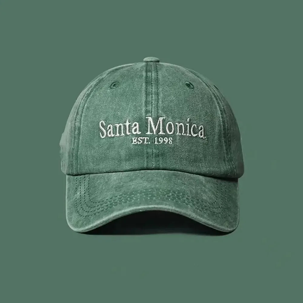 INS Style Letter Embroidered Baseball Cap Face Smaller Sun Protection Hip Hop Hat Sun Hat Couples - GREEN