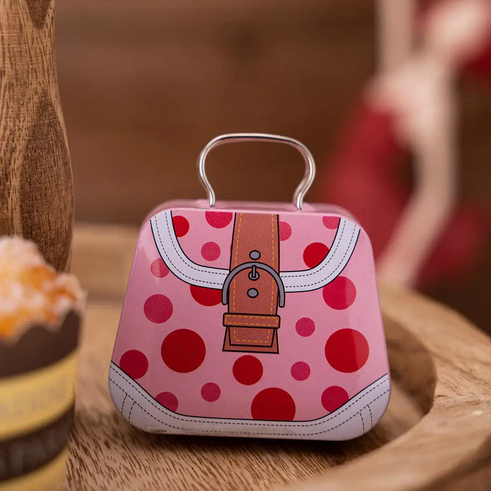 Christmas Decoration 2025 Metal Box Handbag Shape Tin Jar Jewelry Storage Case Kids Gift Can Storage Boxes 2026 Xms Party Dec