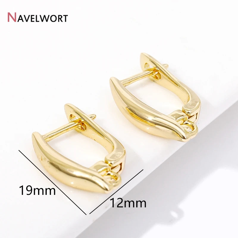 18K Gold Plated Brass Metal Earwires Basic Fasteners,Earring Fixtures,Inlaid Zircon Earring Hooks,Earring Making Supplies - 1