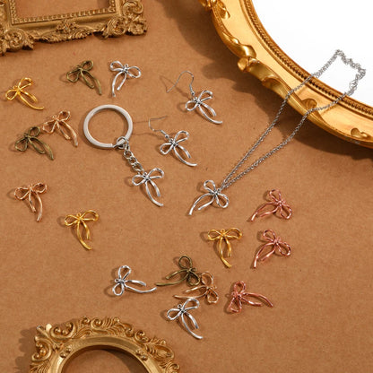 20pcs delicate Bow knot Charms for Bracelet Necklace Pendant Jewelry Making Handmade Crafts diy Supplies 20*25mm N177