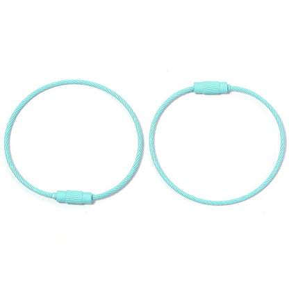 10pcs/lot Stainless Steel Wire Keychains Colorful Round Cable Loop Screw Lock Rope Rings For DIY Keyrings Key Chains Accessor