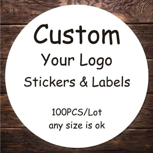 100 PCS Custom Stickers Logo Thank You Labels Personalized Stickers Packaging Name Party Wedding Birthday Print Your Own Stic