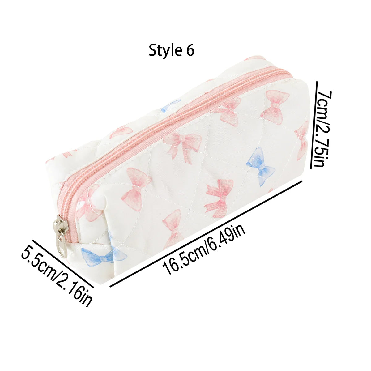 1 pc Beautiful bowknot single-layer pencil case, floral pattern design storage bag, a must-have for back to school season - P