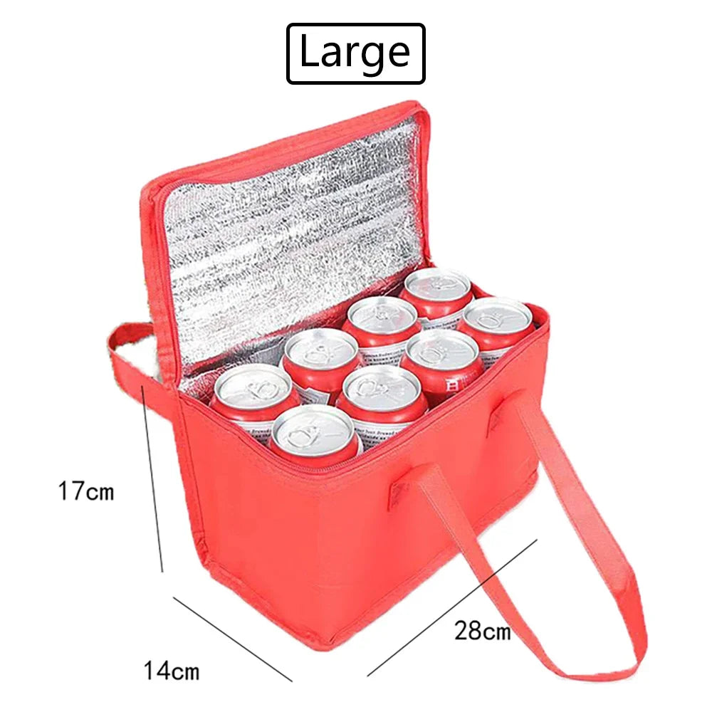 Portable Lunch Cooler Bag Folding Insulation Picnic Ice Pack Food Thermal Bag Drink Carrier Insulated Bags Beer Delivery Bag 