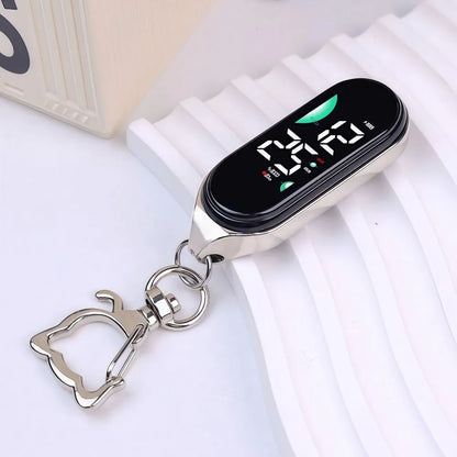 LED Electronic Hanging Watch Portable Waterproof Pocket Watch Digital Display Carabiner Luminous Pocket Watch Kids Adults