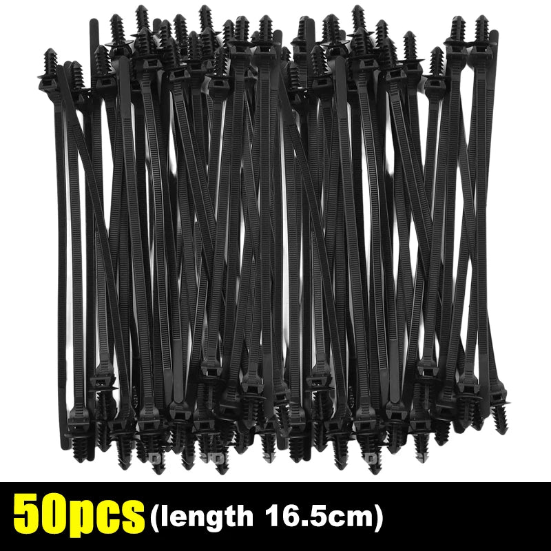 Push Mount Cable Ties Clip Self Locking Zip Tie for Car Automotive Wire Harness Nylon Straps Wire Cable Management Fastener -