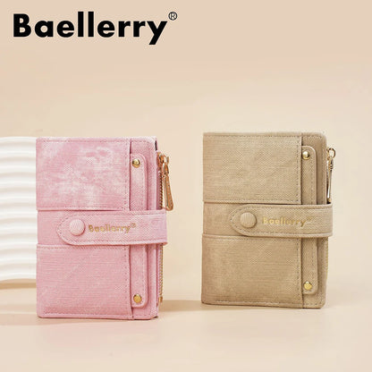 Baellerry New Fashion Women Short Wallets Zipper Coin Bags Top Quality Female Purse Coin Pocket Women's Detachable Card Clip