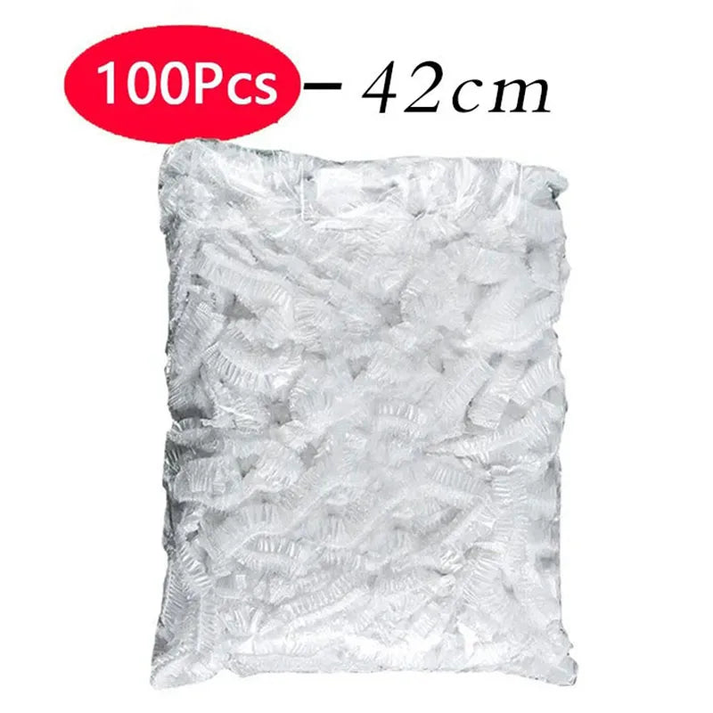 50 Pieces Disposable Food Cover Plastic Wrap Food Grade Fruit And Vegetable Plastic Bags Elastic Plastic Bags Kitchen Organiz
