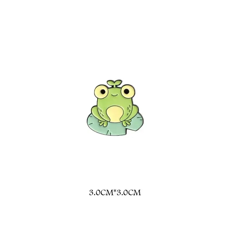 Cute Funny Vertical Middle Finger Frog Alloy Brooch Creative Cartoon Animal Badge Personality All-match Clothing Accessories 