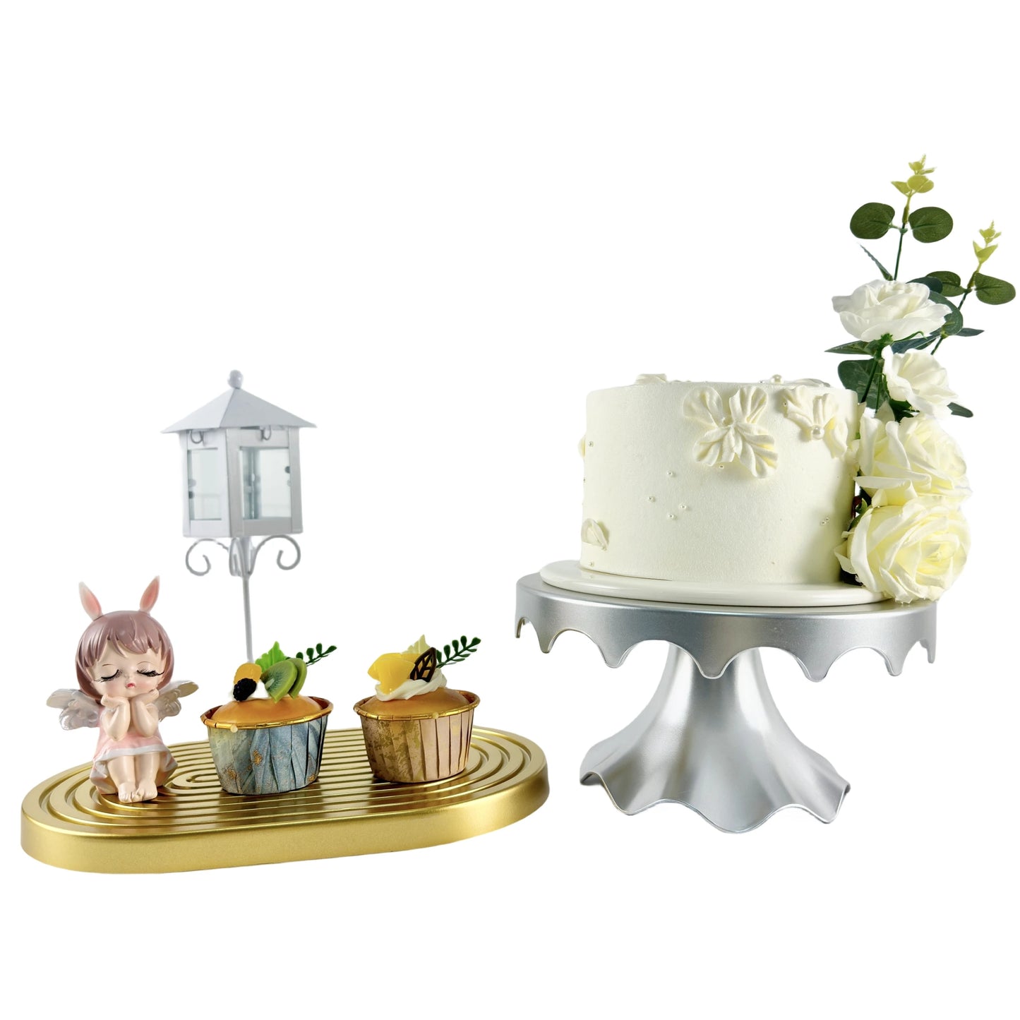 one piece Cake Stand and Cupcake Stands Holder Fruits Dessert Display Plate for Baby Shower Wedding Birthday Party Celebratio