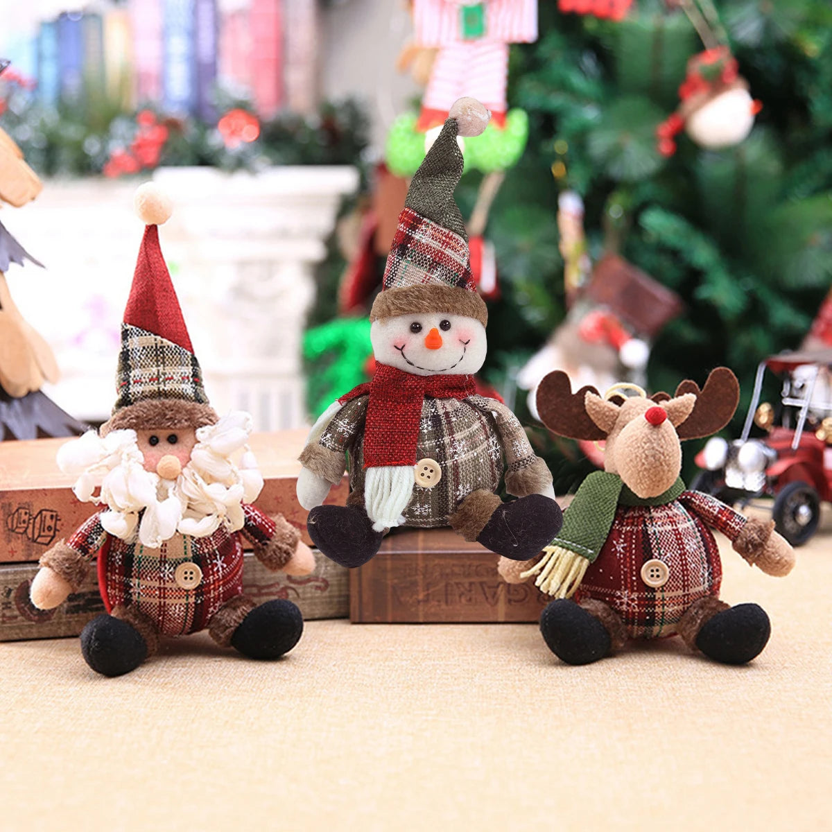 Santa Claus Doll Chirstmas Decorations Home 2025 Decor Table Elk Doll Christmas Ornaments Xmas Navidad Gifts Happy New Year 2