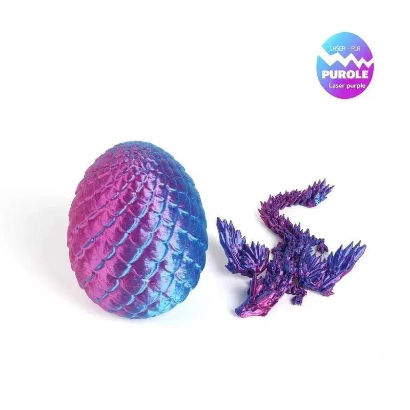 3D Printed Dragon Colorful Gem Dragon Figurines Movable Joint Rotatable Articulated Dragon Crafts Desktop Western Action Figu