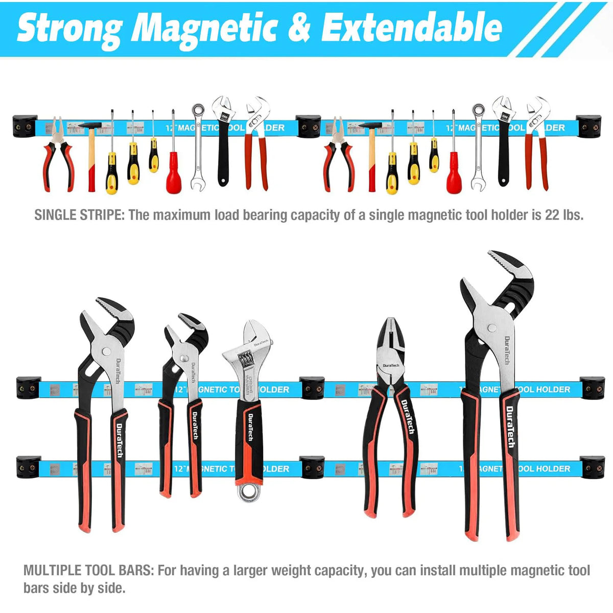 Magnetic Tool Holder Heavy-duty Magnet Tool Bar Long Strip Garage Workshops Hardware Storage Metal Organizer Rack For Workben