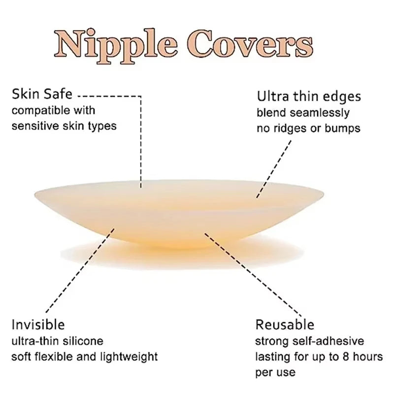 New Reusable Silicone Nipple Cover for Women Bra Sticker Breast Petal Strapless Bra Invisible Boob Pads Chest Pasties Intimat