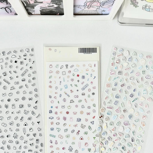 Cute Cartoon Little Pattern Deco Sticker Hand Account Star Card Photo Album Planner Scrapbook Notebook Diary Decorative Stick