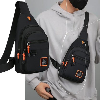 Men's Leisure Outdoor Hiking Bike Shoulder Bag, Waterproof Sports Crossbody Bag, Travel Backpack, Men's Chest Bag, Shoulder B