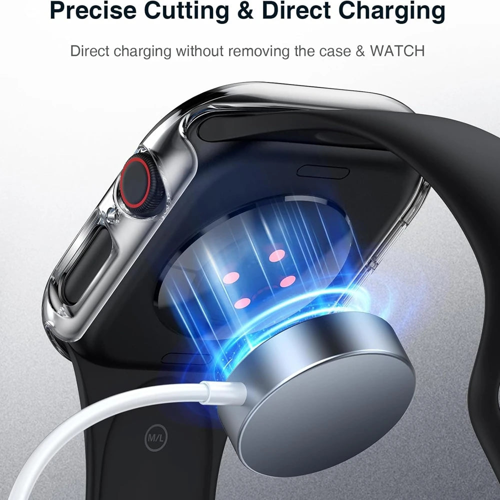 Glass+Cover For Apple Watch case 10 9 8 7 6 SE 5 iWatch Accessorie Screen Protector iWatch series 46mm 44mm 40mm 41 45mm 38 4
